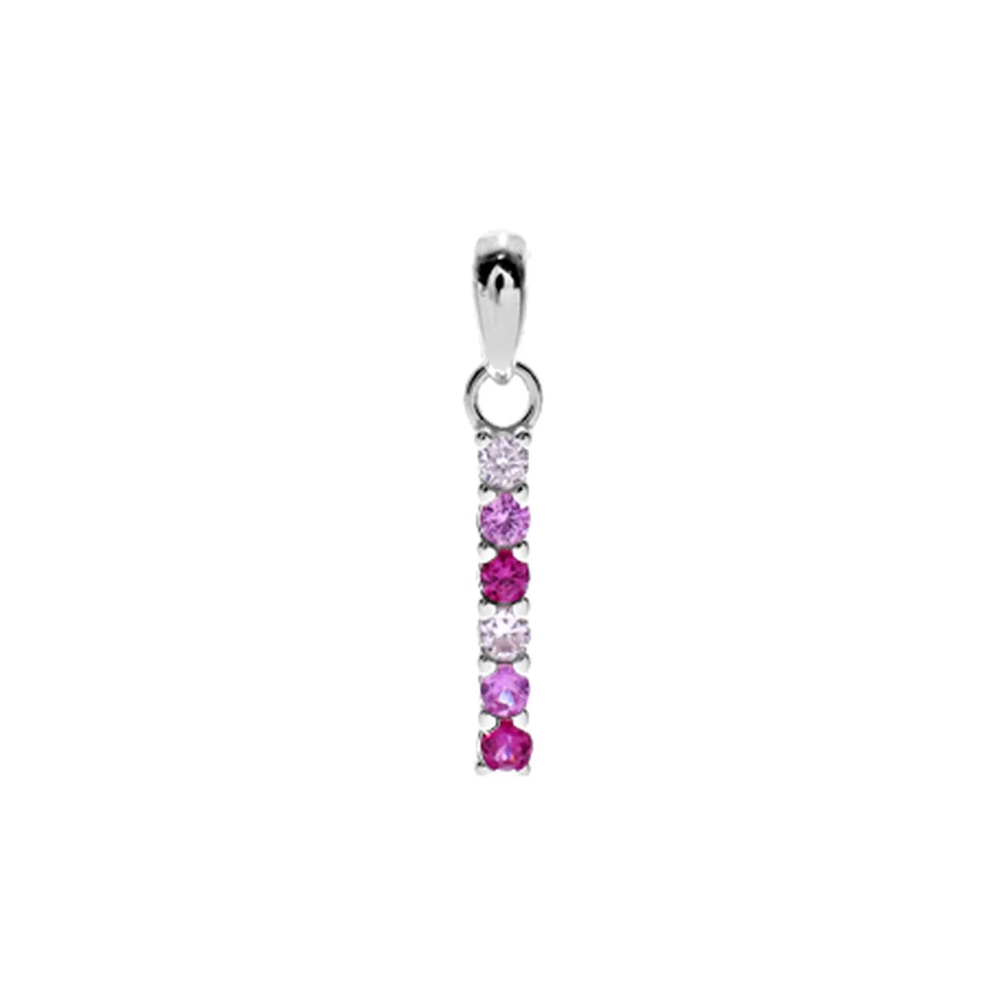 Silver and cubic zirconia cascading pendant.