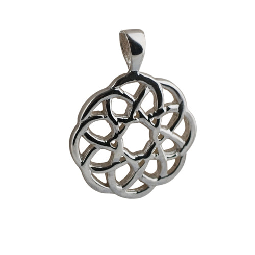 silver round celtic knot pendant