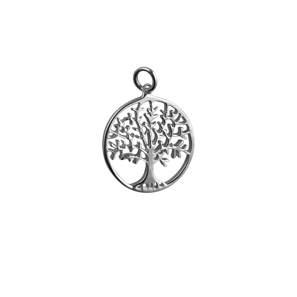 silver round tree of life pendant