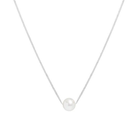 white freshwater pearl round pendant