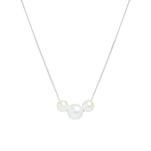 silver and freshwater pearl necklace