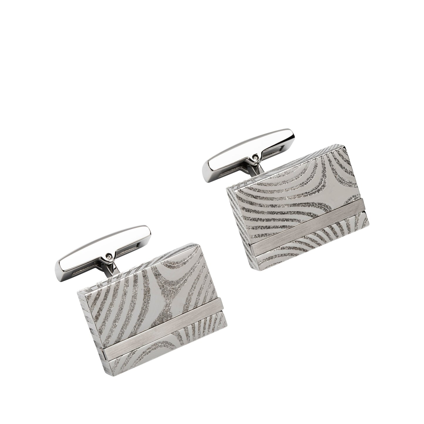 Stainless Steel patterned rectangular cufflinks