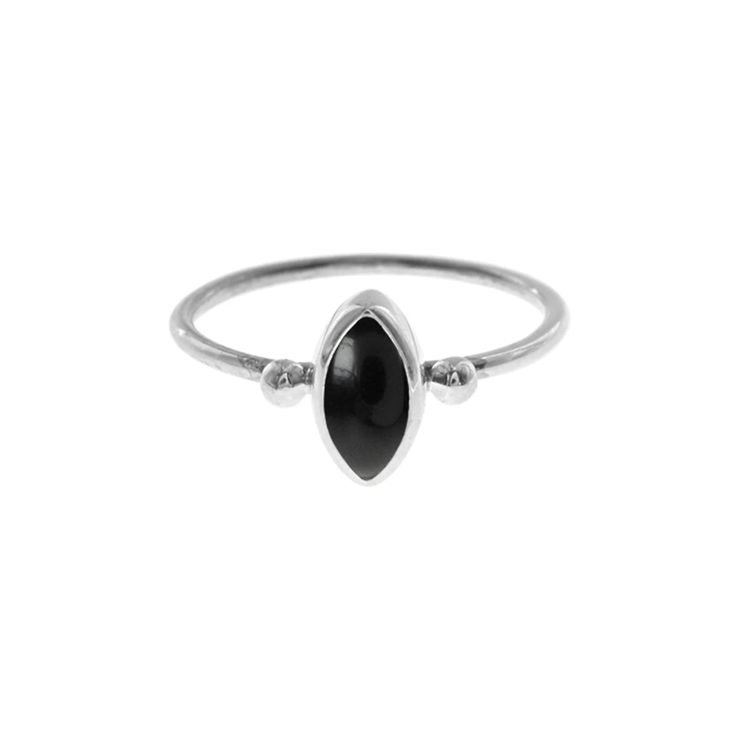 silver and Black onyx ring