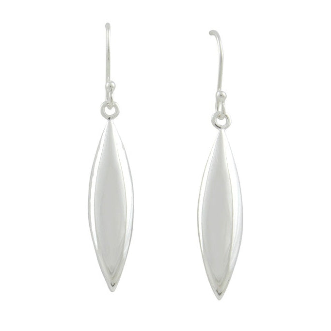 Silver plain sphere drop earrings