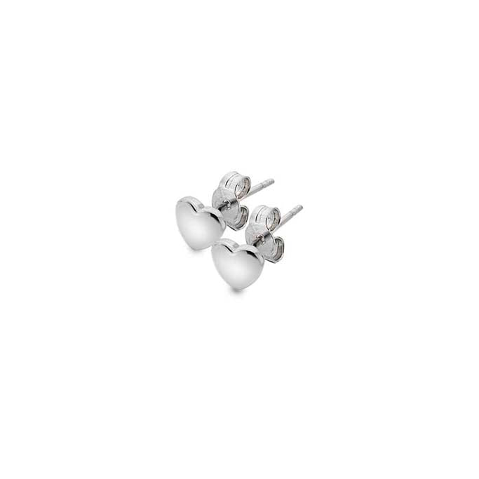 Silver heart stud earrings