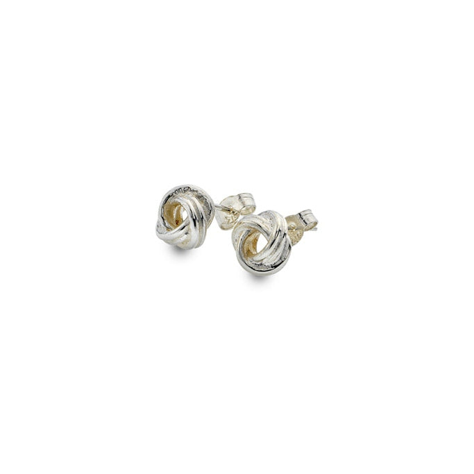 Silver knot stud earrings