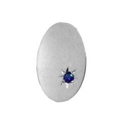 Silver and Sapphire Oval Tie Tac