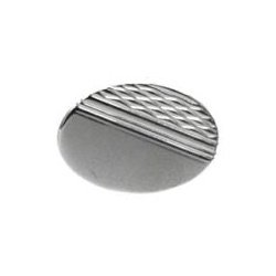 Silver half engraved patterned tie tac