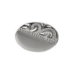 Oval Half Engraved Sterling Silver Tie Tac