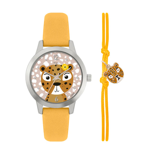 Tikkers x WWF Leoard Dial Watch with Charm Braclet