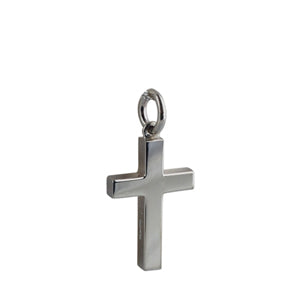 silver plain solid block cross