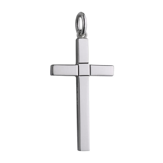 silver square solid block cross