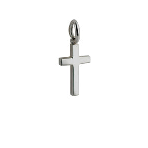 silver plain solid block cross