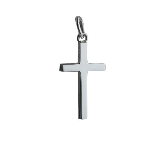 silver plain solid block cross