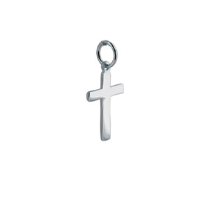 silver plain flat cross pendant