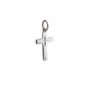 silver diamond cut star small cross pendant