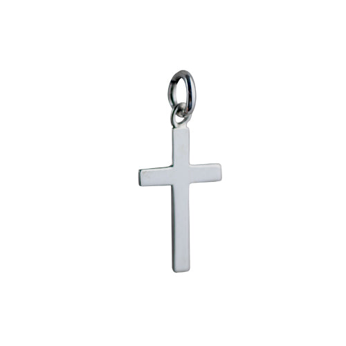 silver plain solid block cross