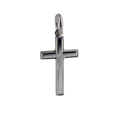 silver solid block cross