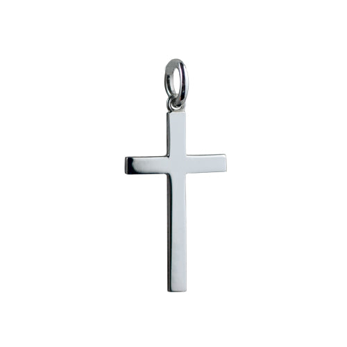 silver plain solid block cross