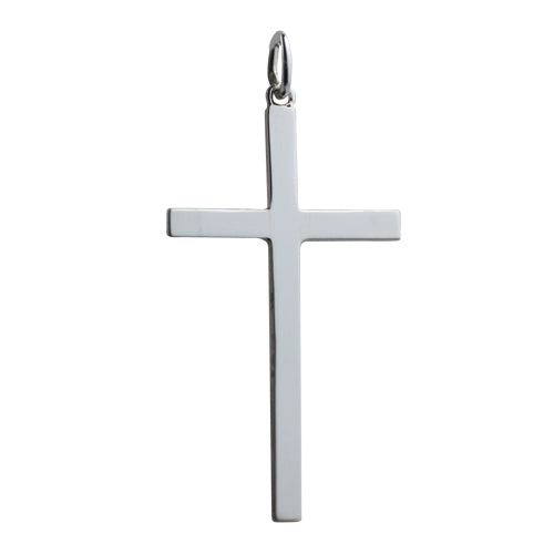 silver plain solid block cross