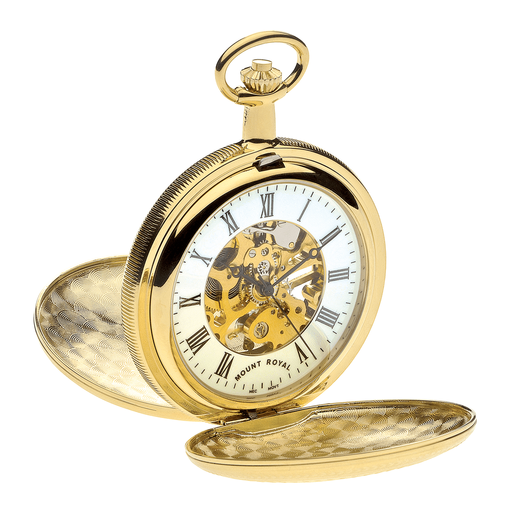 Mount Royal Double Hunter Skeleton Pocket Watch