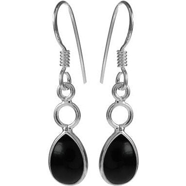 Silver and Black Onyx necklace and earrings set