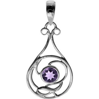 Silver and amethyst art nouveau style pendant