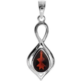 silver and Garnet twist pendant