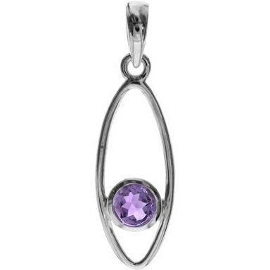 Silver and Amethyst pendant and drop earrings set