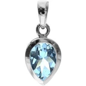 silver and blue topaz pendant