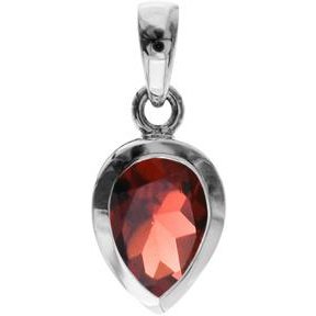 silver and Garnet teardrop pendant