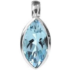 Silver and Blue Topaz marquise pendant.