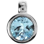 Silver and Blue Topaz round pendant.