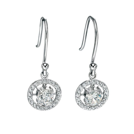 Fiorelli silver and cubic zirconia round drop earrings