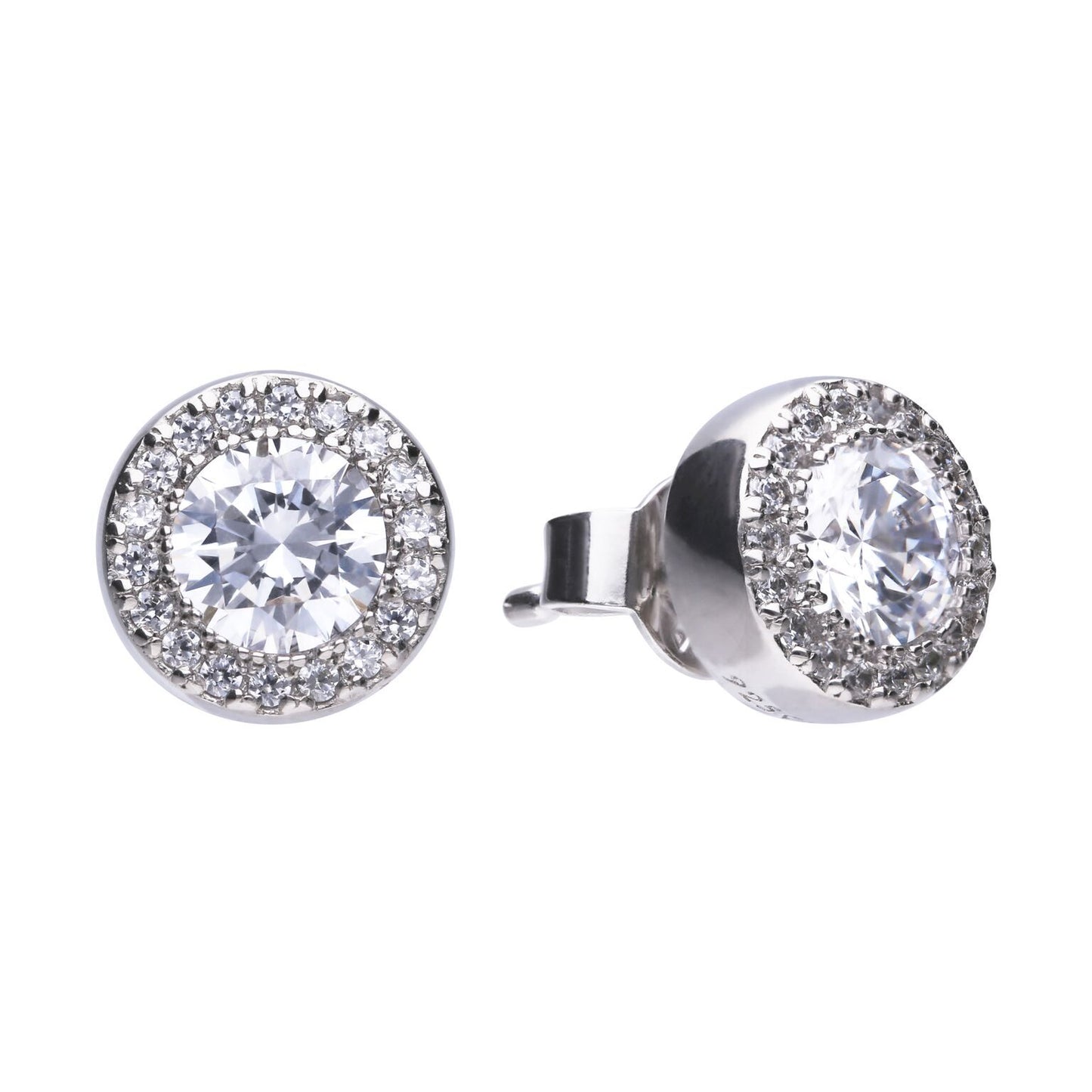 Diamonfire silver and cubic zirconia cluster stud earrings