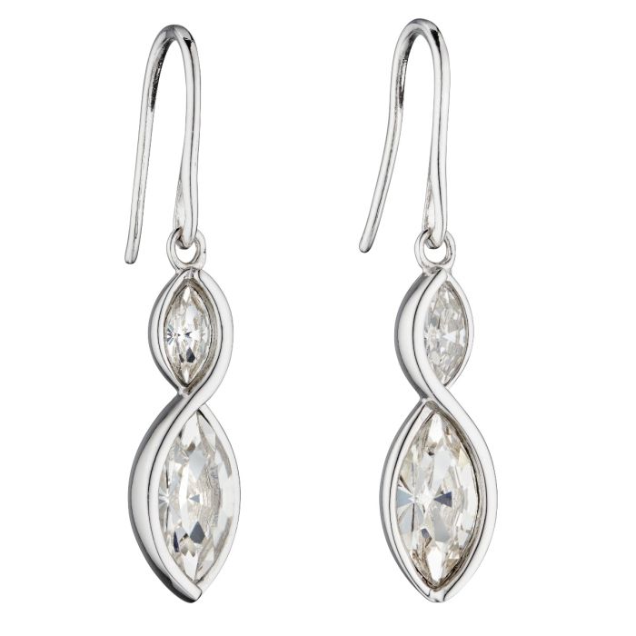 Fiorelli silver and clear crystal drop earrings