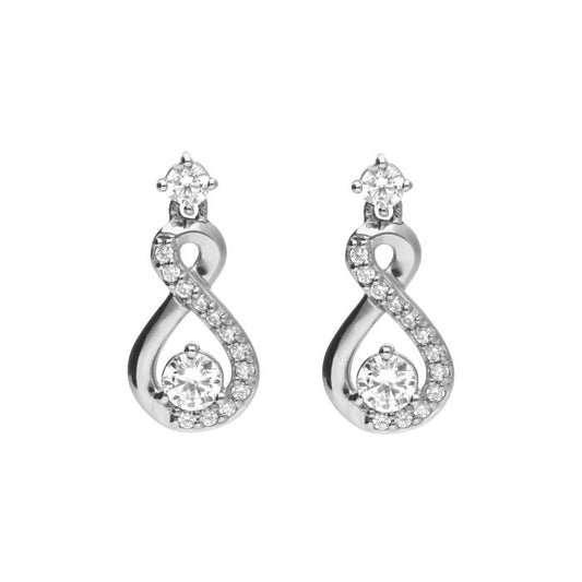 Diamonfire silver and cubic zirconia infinity drop earrings