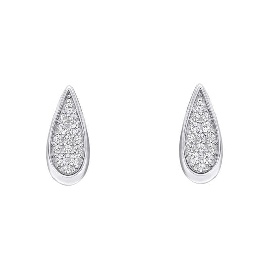 Fiorelli silver and cubic zirconia Tilted Droplet Stud Earrings