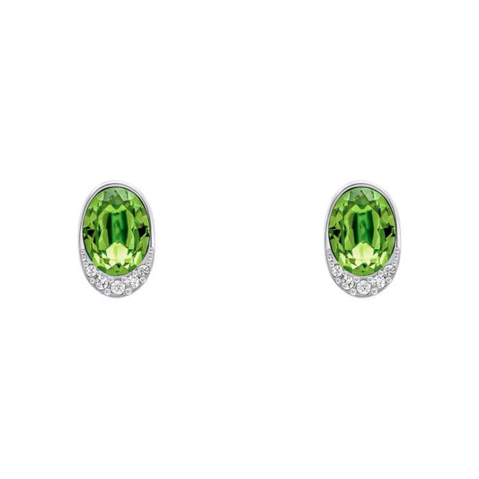 Fiorelli Oval Peridot  Stud Earrings with Cubic Zirconia Wave