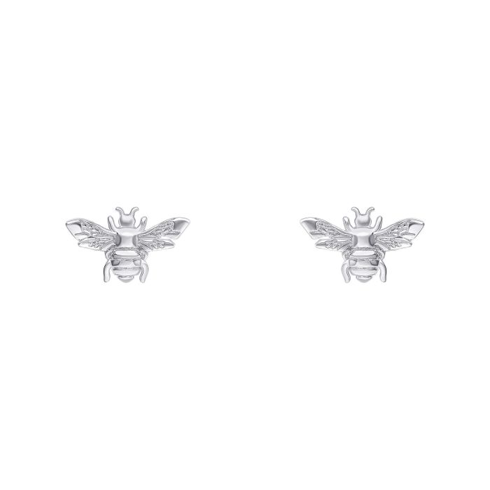 Silver Bee Stud Earrings