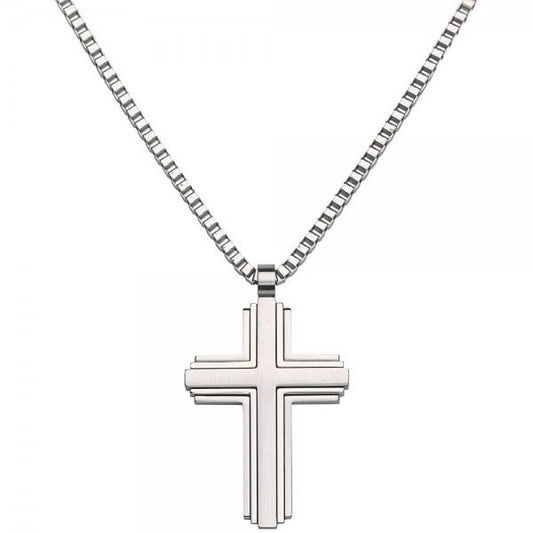 Gents stainless steel cross and chain