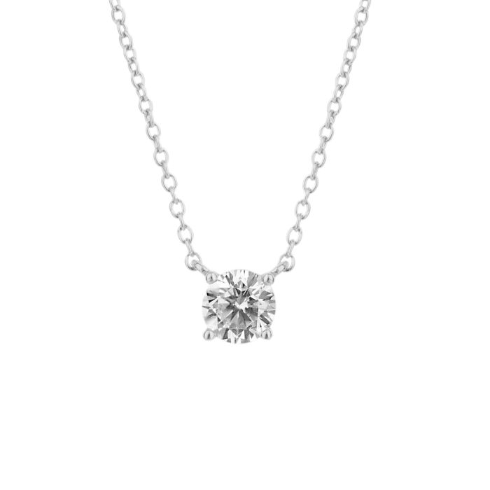 Diamonfire silver and cubic zirconia solitaire pendant