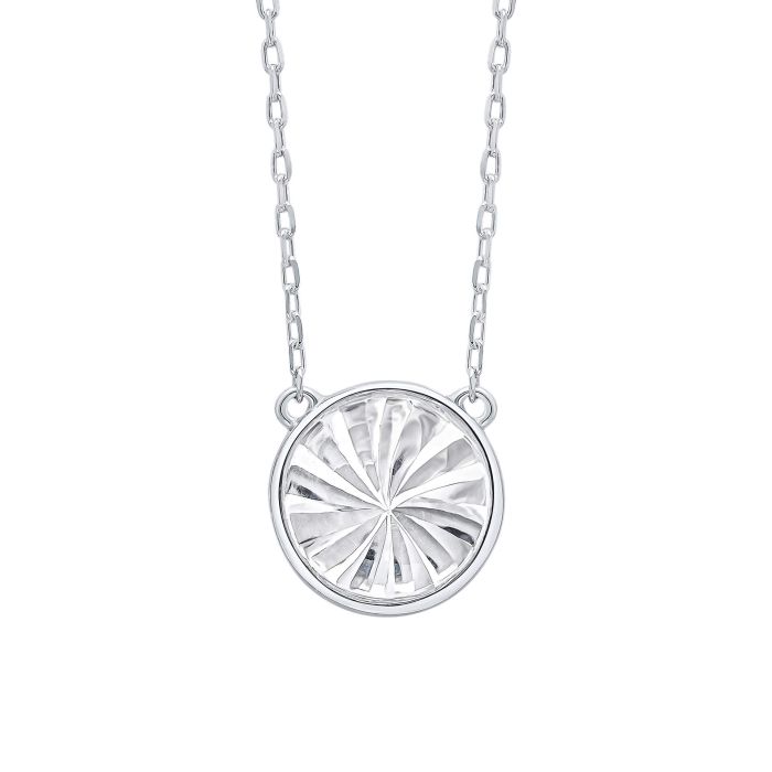 Fiorelli silver and white quartz kaleidoscope necklace