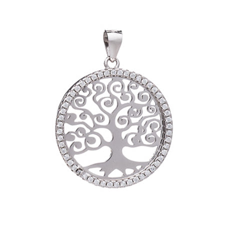 Silver and Cubic zirconia Tree of Life Pendant