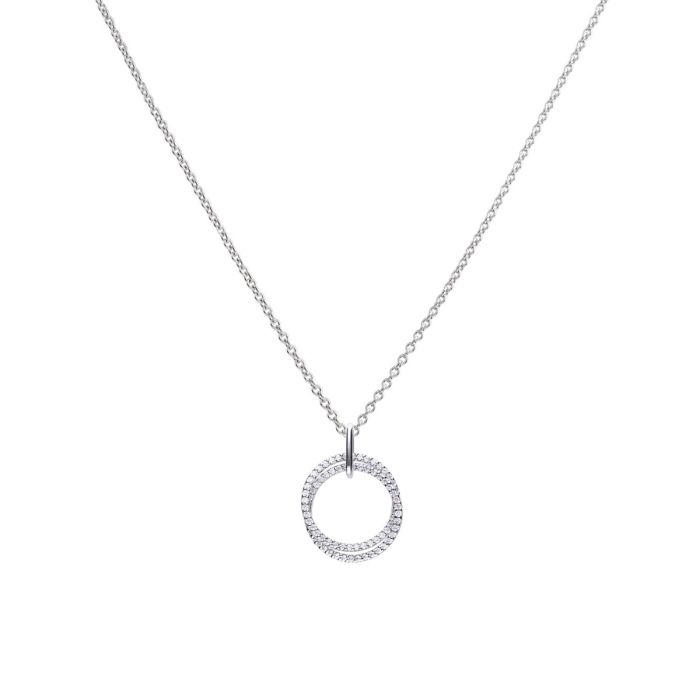 Diamonfire silver and cubic zirconia circles pendant.