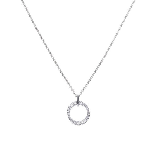 Diamonfire silver and cubic zirconia circles pendant.