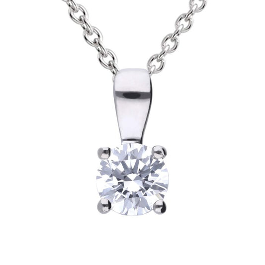 Diamonfire silver and cubic zirconia solitaire pendant