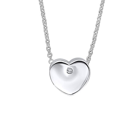 D for Diamond silver and diamond heart pendant.