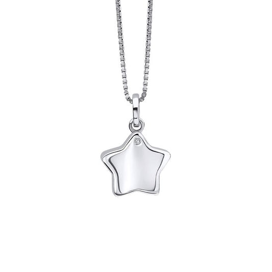 D for Diamond silver and diamond star locket.