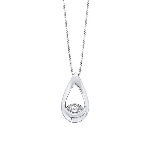 Fiorelli Silver Nestled Cubic Zirconia Droplet Pendant